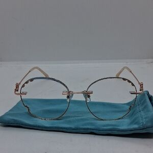 NWOT Rxable Firmoo 8022 Rose Gold Round Eyeglass Frames
